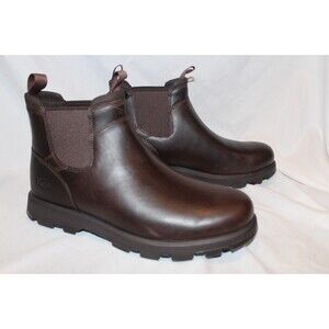 UGG MEN'S WATERPROOF HILLMONT WORK LEATHER CHELSEA BOOTS BROWN SZ 10